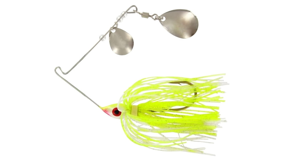 Wahoo Fishing Products Promo Spinnerbait, Double Colorado Blade, 4/0 Hook, Yellow, 1/4oz, WAH-PCC14-CS