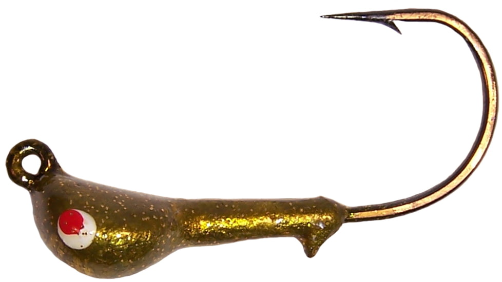 Wahoo Fishing Products Wahoo JerkJig Jighead 1/4 oz, 3/0 Black Nickel Hook, Gold Silver Flake, 4/Card, WAH-JJ14-GS