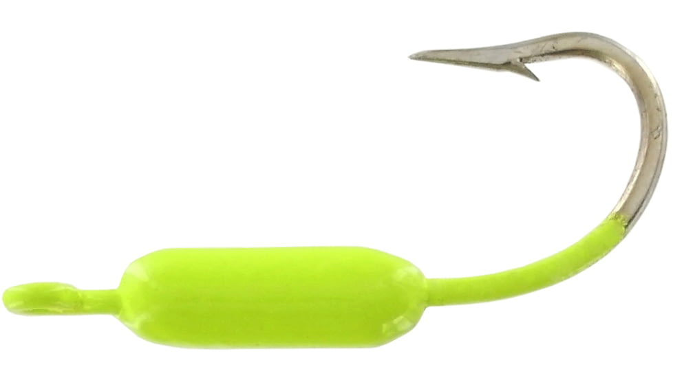 Wahoo Fishing Products Wahoo Yellowtail Fever Jighead, 1/8 oz, Sz 1 Hook Limetreuse, 10/Bag, WAH-YTJ18-LT