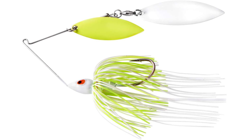 War Eagle Double Willow Painted Head Spinnerbait, White Chartreuse, 3/8oz, WE38PW02