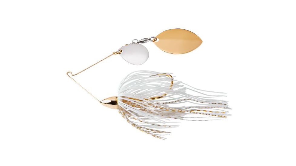 War Eagle Finnesse Gold Frame Spinnerbait, White Gold, 5/16oz, WE516G01G