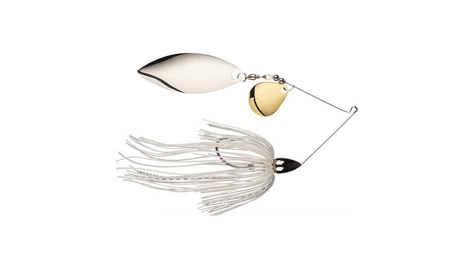 War Eagle Nickel Frame Tandem Willow Spinnerbait, White Silver, 3/8in, WE38NT01S