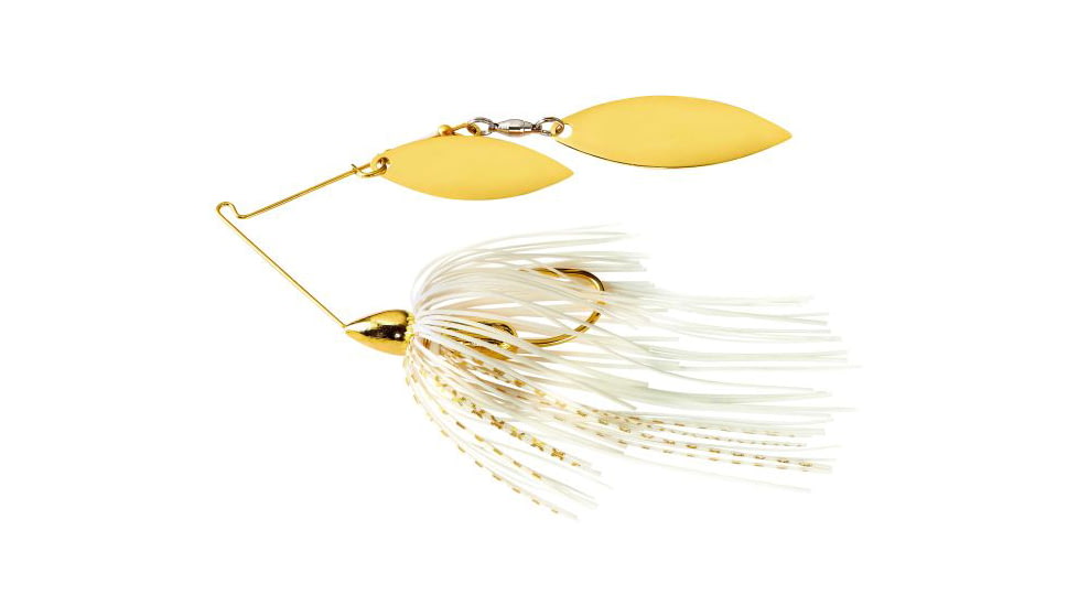 War Eagle Screaming Eagle Spinnerbait 1/2, Double Willow, Gold Frame, White Gold, WE12SEGW01G