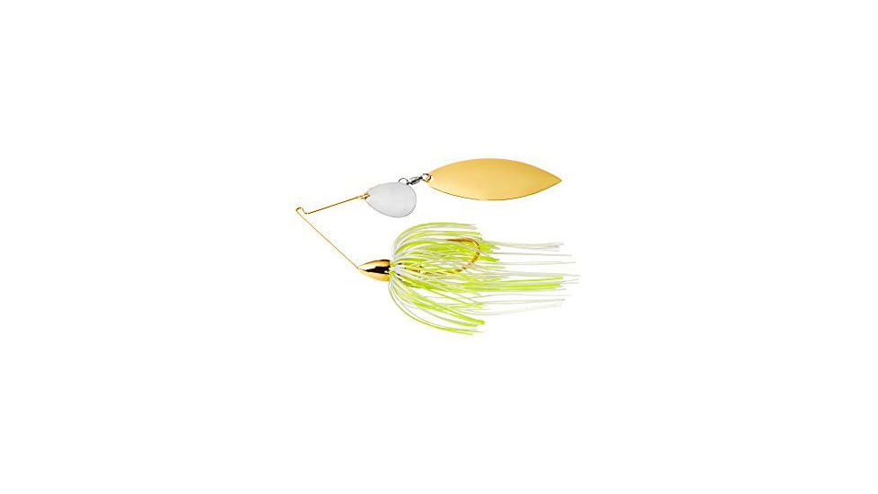War Eagle Tandem Willow Gold Frame Spinnerbait, Hot White Chartreuse, 3/8oz, WE38GT16