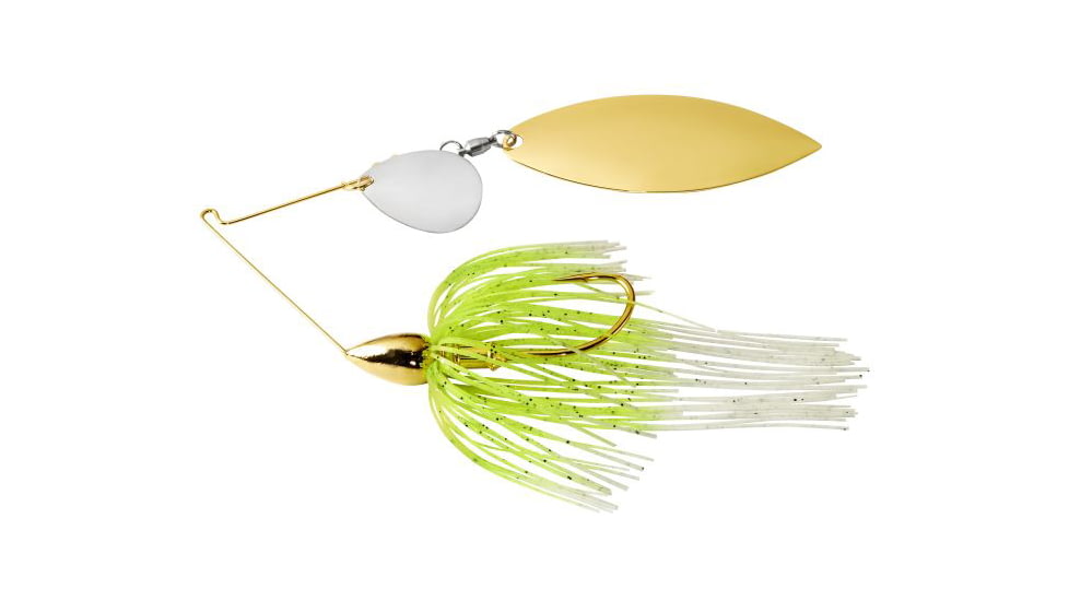 War Eagle Tandem Willow Gold Frame Spinnerbait, White Chartreuse, 1/2oz, WE12GT02