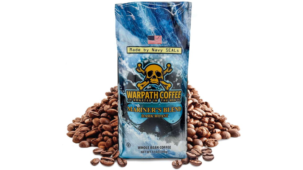 Warpath Coffee Mariner's Blend Whole Bean Coffee, Dark Roast, Black, 2lb, 105