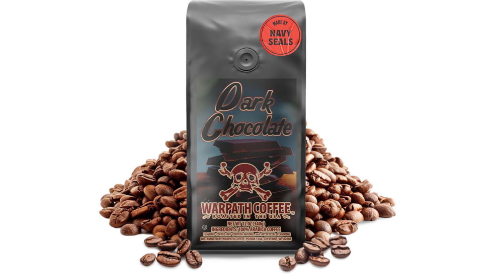 Warpath Coffee Dark Chocolate Whole Bean Coffee, Light Roast, Black, 12oz, 111