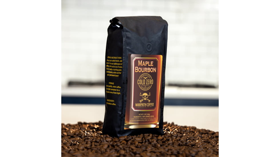 Warpath Coffee Maple Bourbon Ground Coffee, Light Roast, Black, 12 ounce, 118, 118