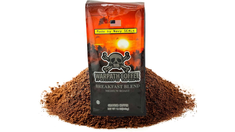 Warpath Coffee Breakfast Blend Ground Coffee, Medium Roast, Black, 2 Lb, 108
