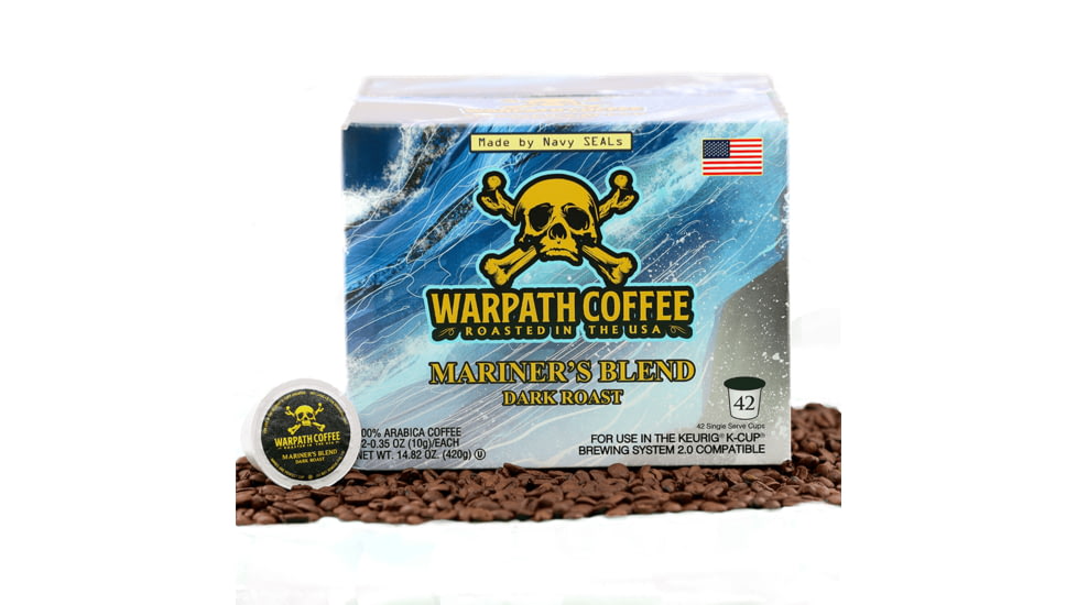 Warpath Coffee Mariners Blend K-Cup Coffee, Dark Roast, Black, 42 Count, 120, 120