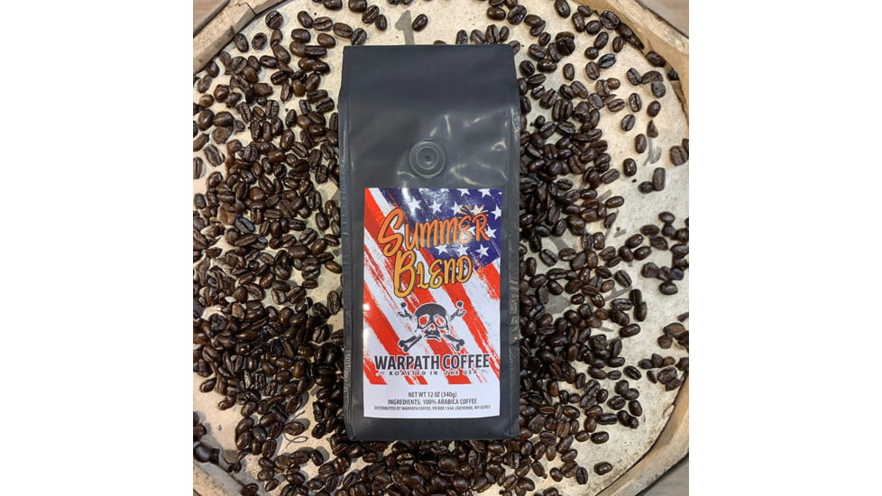 Warpath Coffee Summer Blend Whole Bean Coffee, Blue Mountain Blend, Medium Roast, Black, 12 Ounce, 109, 109