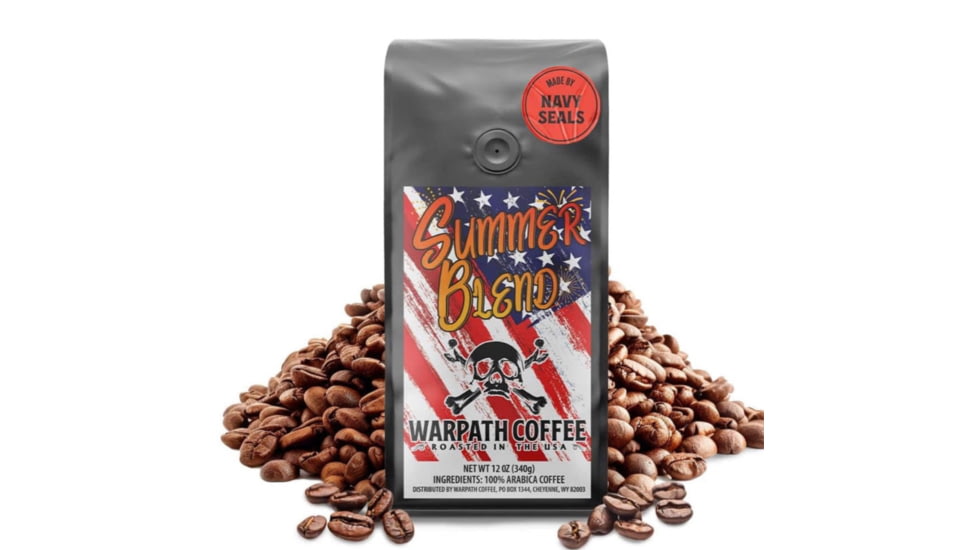Warpath Coffee Summer Blend Whole Bean Coffee, Blue Mountain Blend, Medium Roast, Black, 12 Ounce, 109, 109