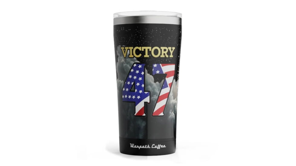 Warpath Coffee Trump Victory Tumbler, Black, 20oz, 124