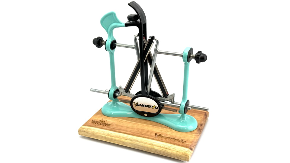 Warthog Sharpeners Elite A4 Knife Sharpener w/ Wooden Base, Aqua Sky, EA4AQ