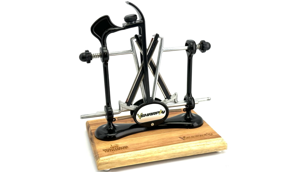 Warthog Sharpeners Elite A4 Knife Sharpener w/ Wooden Base, Black, EA4BK