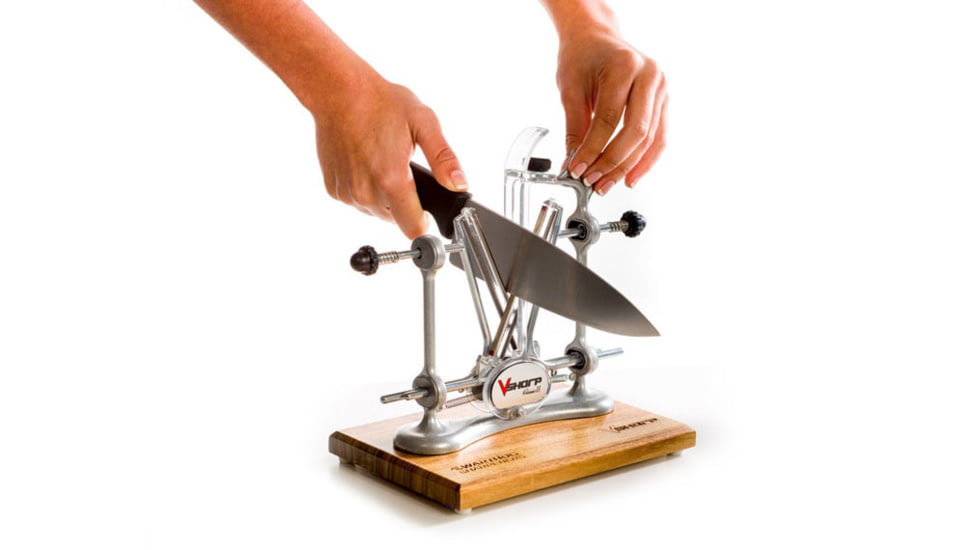Warthog Sharpeners V-Sharp Classic II Elite Knife Sharpener, Silver, EC2SI