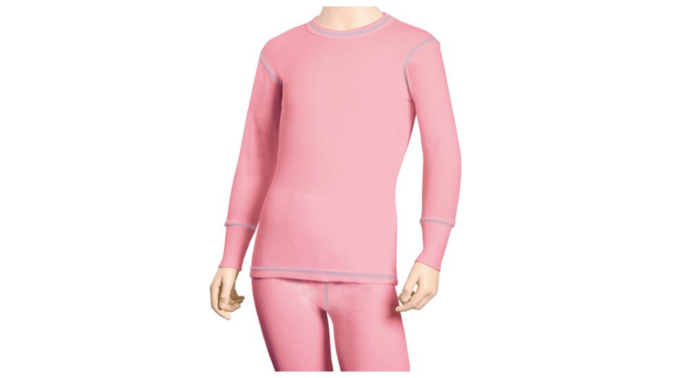 Watsons Waffle Girls L/s Pink Lg WAT7266LX/PI21P/L