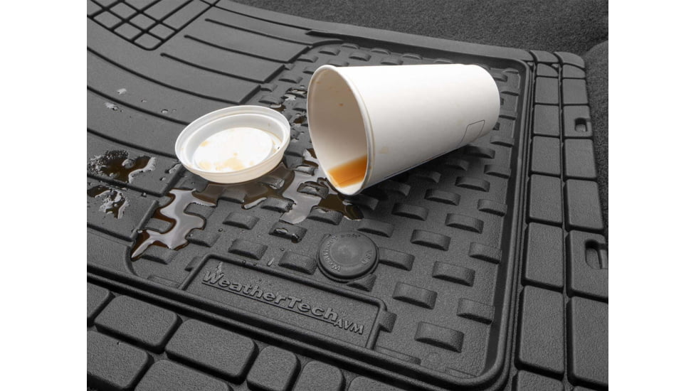 WeatherTech Front and Rear Trim-to-Fit Mat, Black, 11AVMSB