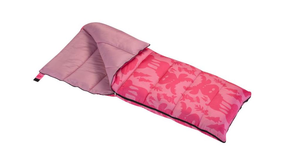Wenzel Girl's Moose Bag 40 Degree Sleeping Bag, Two Tone Pink, 66In X 26In, 49658