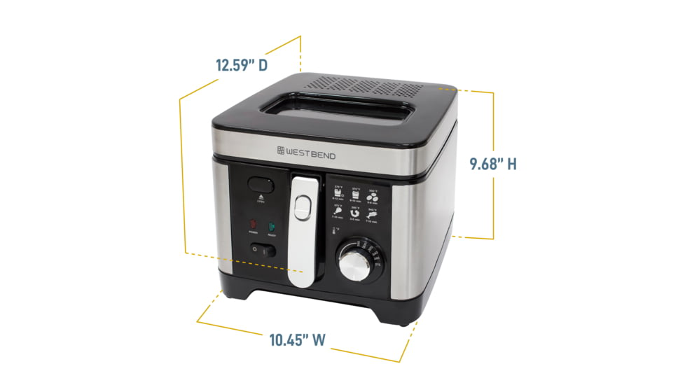 WestBend Deep Fryer, Stainless Steel, 3 Liter, DFWB3LBK13