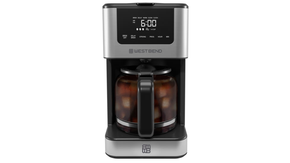 WestBend Hot and Iced Touchscreen Coffee Maker, Stainless Steel, 12 Cup, CMWB12BK13