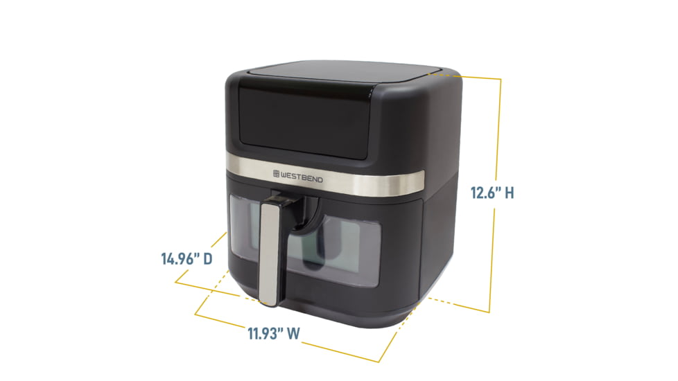 WestBend Touchscreen Air Fryer w/ 13 Presets and Easy-View Window, Black, 7 Quart, AFWB7QBK13