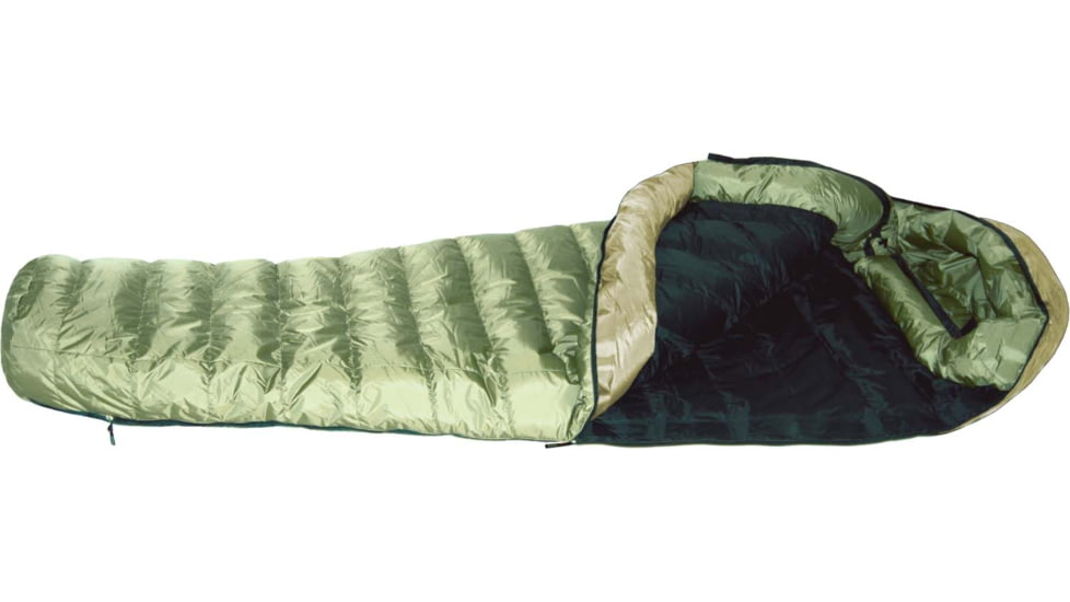 Western Mountaineering Badger Gore Infinium Sleeping Bag, Right Zip, Sage/Black, 6 ft 6in, 66BAGIRZ