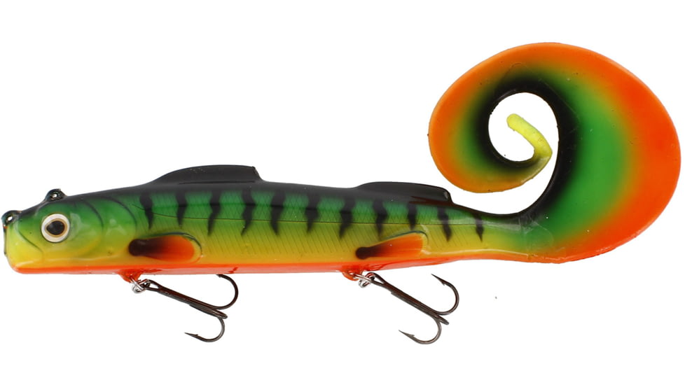 Westin MonsterTeez Curl Tail Swimbait, Rigged N Ready 9-7/8in, 7-3/16oz, Sinking Firetiger, P065-099-046