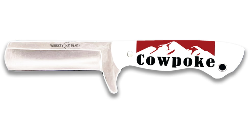 Whiskey Bent Knives Bullcutter Fixed Knife, 440 Steel Blade, 6in Overall Length, Acrylic Handle, Cowpoke, WB40-10