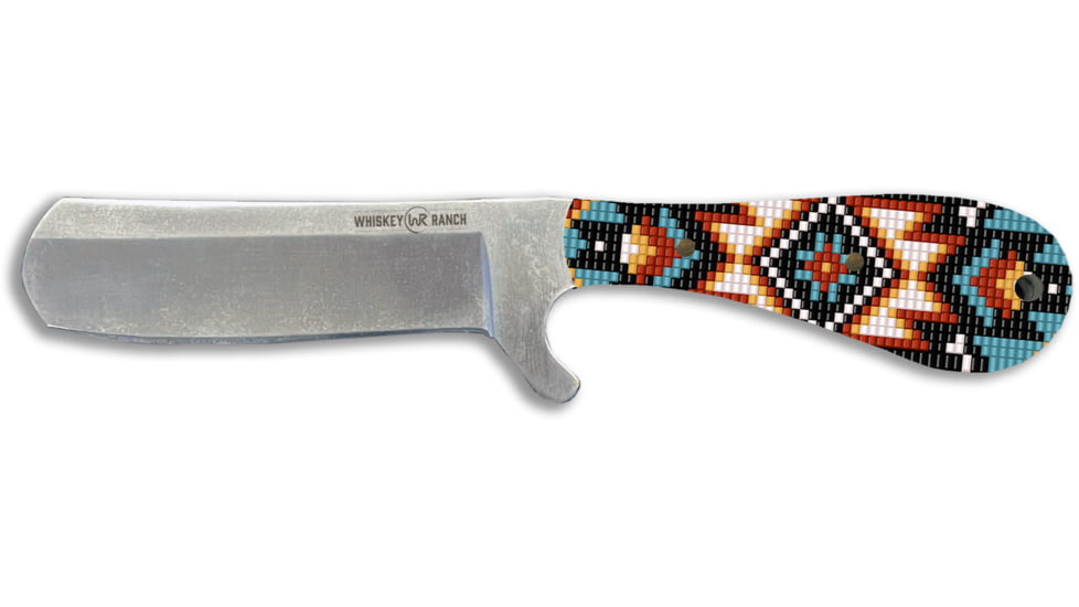 Whiskey Bent Knives Bullcutter Fixed Knife w/Satin Blade, 440 Steel Blade, 6in Overall Length, Acrylic Handle, Southwest Sand, WB41-19