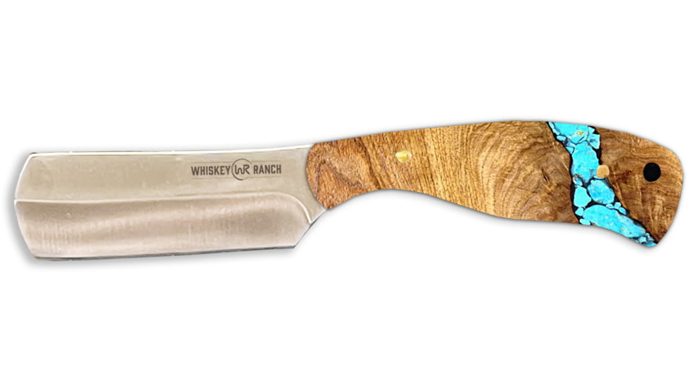 Whiskey Bent Knives Bullcutter Traditional Fixed Knife w/440 Steel Blade, 6.5in Overall Length, Acrylic Handle, Turquois River, WB48-14