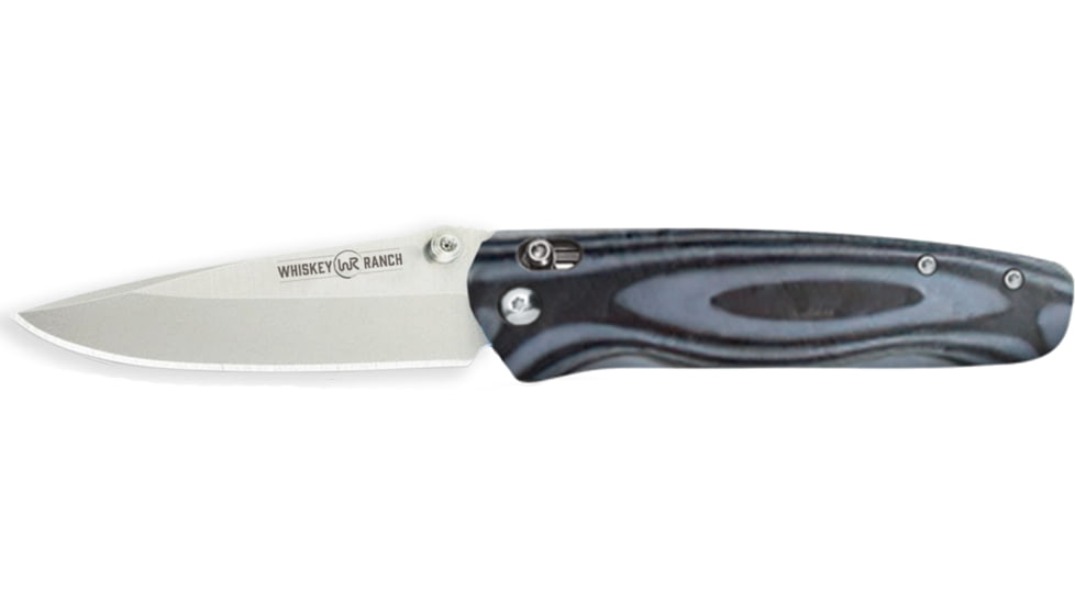 Whiskey Bent Knives Catch Pin Lock 3.5in Folding Knife, Drop Point, Satin Blade, G10 Handle, Squall, WB57-47