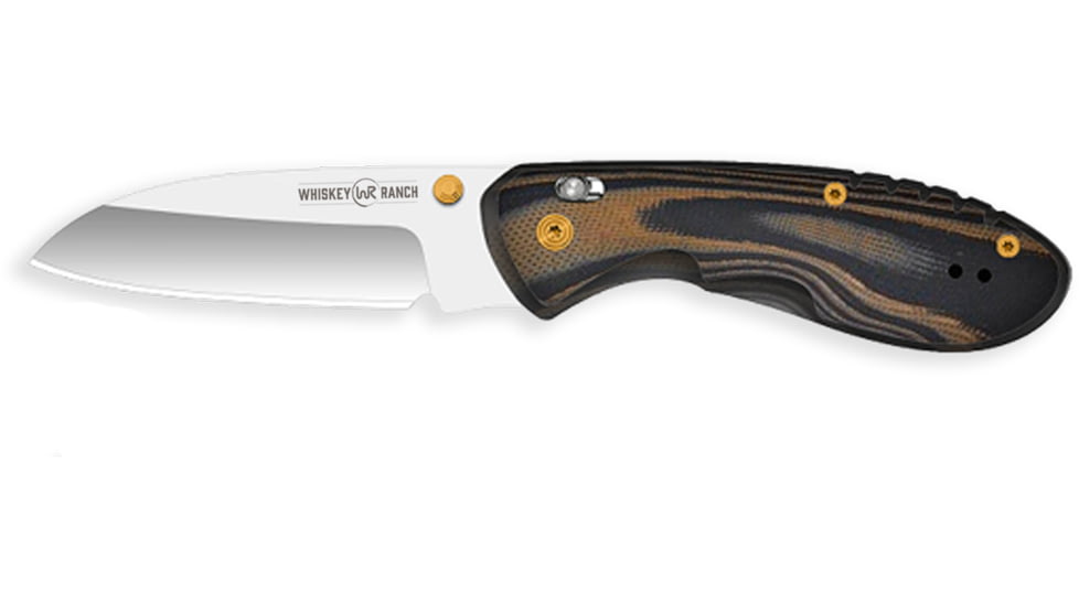 Whiskey Bent Knives Catch Pin Lock Chaps 2.91in Folding Knife, Sheepsfoot, Satin Blade, G10 Handle, WB64-48