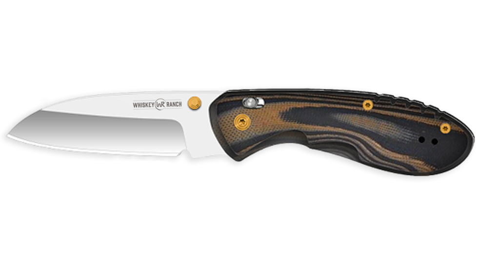 Whiskey Bent Knives Catch Pin Lock Chaps 3.45in Folding Knife, Sheepsfoot, Satin Blade, G10 Handle, WB63-48