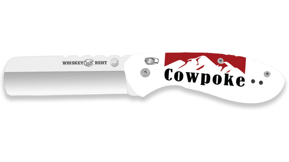 Whiskey Bent Knives Catch Pin Lock Cowpoke 2.91in Folding Knife, Satin Blade, Castrating, Acrylic Handle, WB65-10