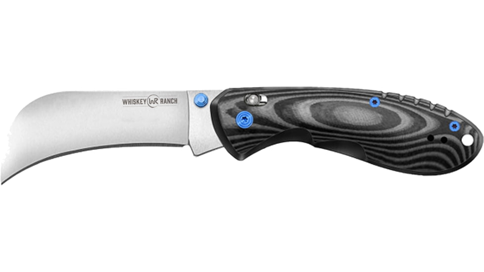 Whiskey Bent Knives Catch Pin Lock Night Hawk 2.91in Fixed Knife, Satin Blade, G10 Handle, WB53-001