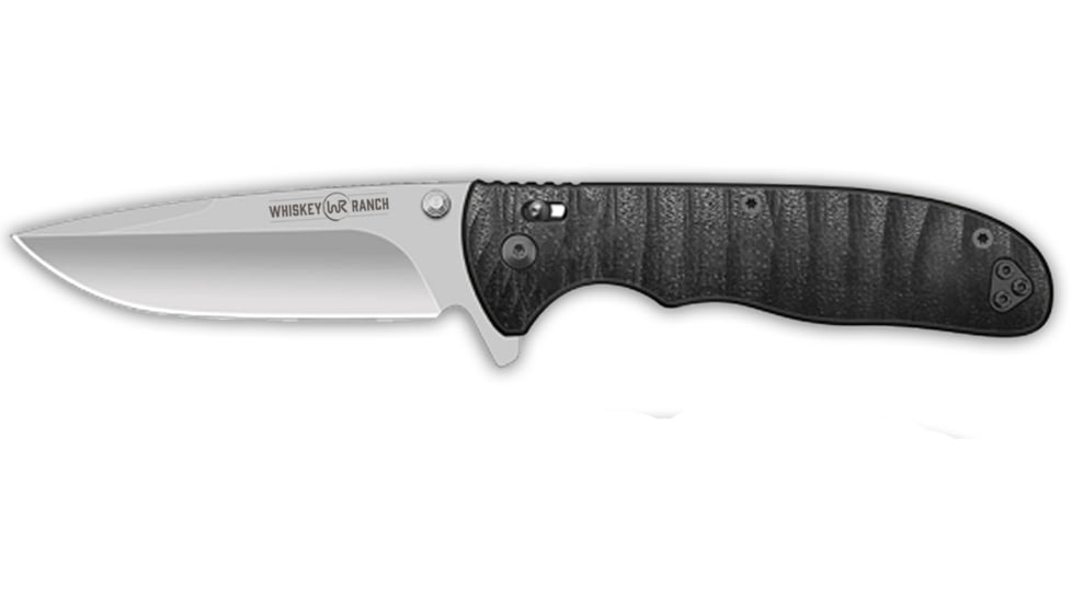 Whiskey Bent Knives Catch Pin Lock Raven 2.91in Fixed Knife, Drop Point, Satin Blade, Nylon Handle, Straight Blade, WB51-001