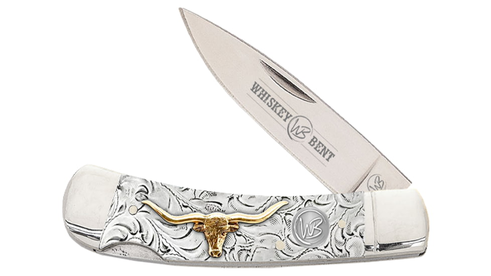 Whiskey Bent Knives Lock Blade Folding Knife, Single Clip Point, 440 Steel Blade, 3.75in Closed Length, Acrylic Handle, Toro, WB13-22