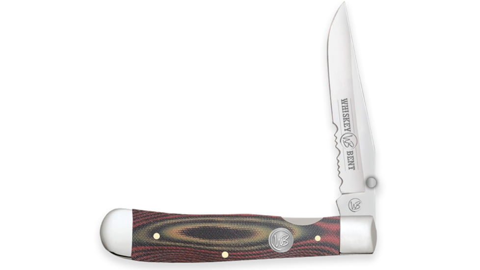 Whiskey Bent Knives Locking Trapper Folding Knife, Single Clip Blade, 440 Steel Blade, 4.125in Closed Length, G10 Handle, Desert Sand, WB16-26