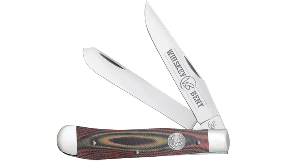 Whiskey Bent Knives Trapper Folding Knife, Slip Joint, 440 Steel Blade, 4.125in Closed Length, G10 Handle, Desert Sand, WB11-26