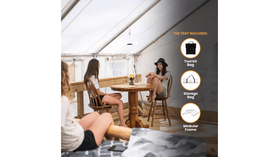 White Duck Alpha Wall Tent, Water Repellent, 10ft x 12ft, WD-0045