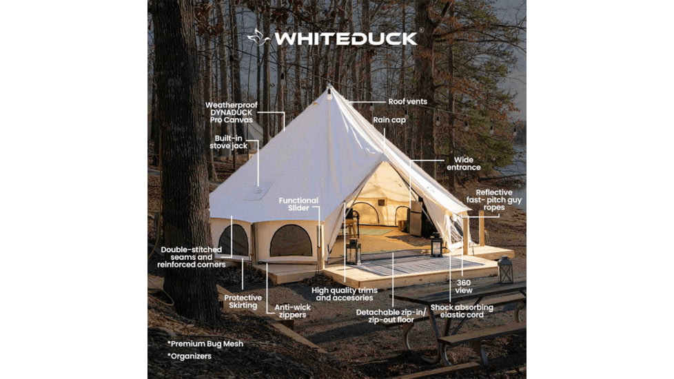 White Duck Avalon Bell Tent, Fire Water Repellent, 20ft, TNT-009155