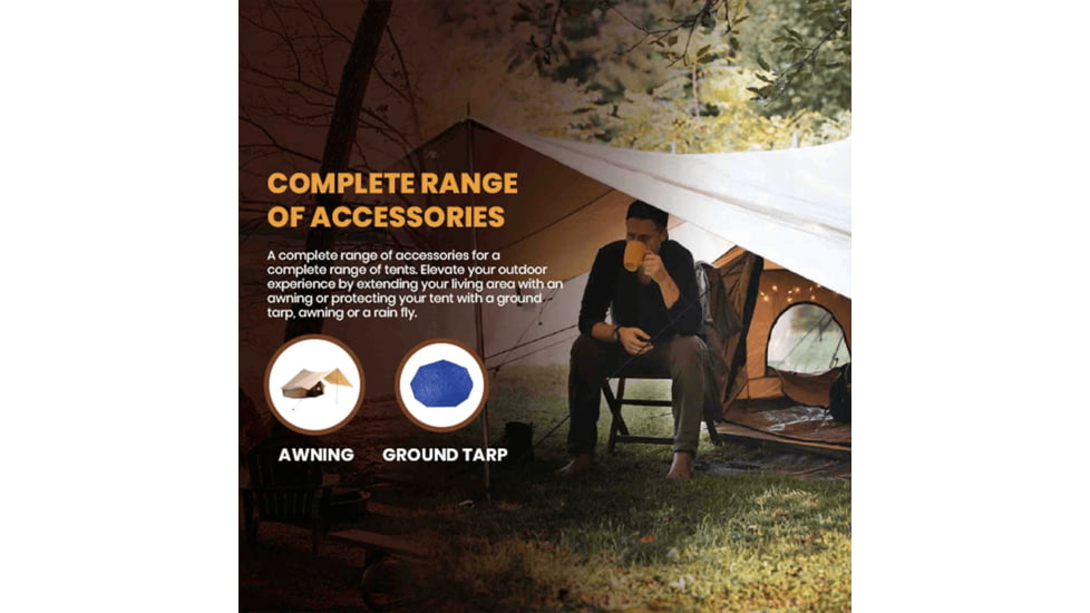 White Duck Avalon Optimus Bell Tent, Water Repellent, 23ft, WD-0080