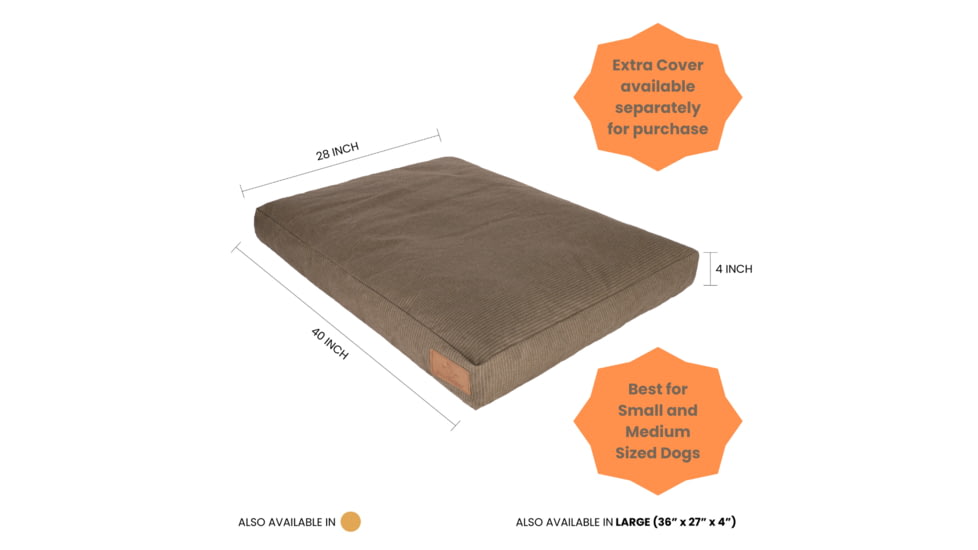 White Duck Dog Bed, Brown, 36inx27inx4in, FBA-PBB-3422