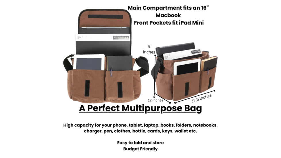 White Duck Filios Messenger Bag, Brown, FMBBR-1712