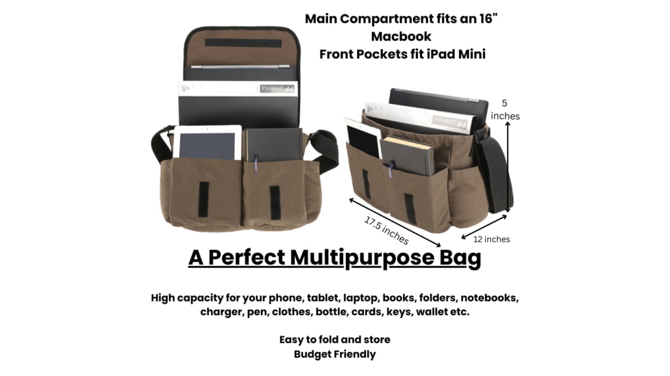 White Duck Filios Messenger Bag, Olive, FMBO-1712