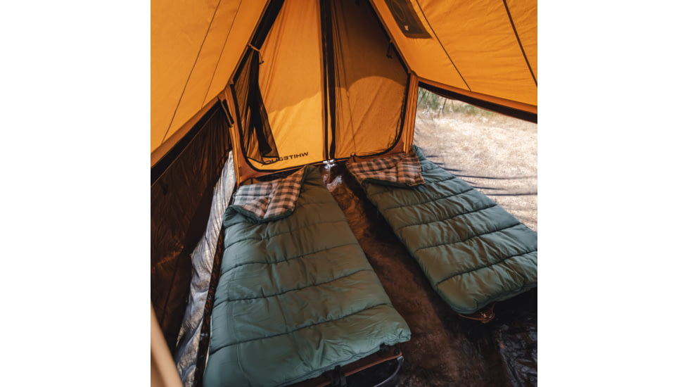 White Duck Rover Scout Tent w/ Jack Stove, Fire Water Repellent, Sandstone Beige, 6ftx8ft, WD-RBT-65