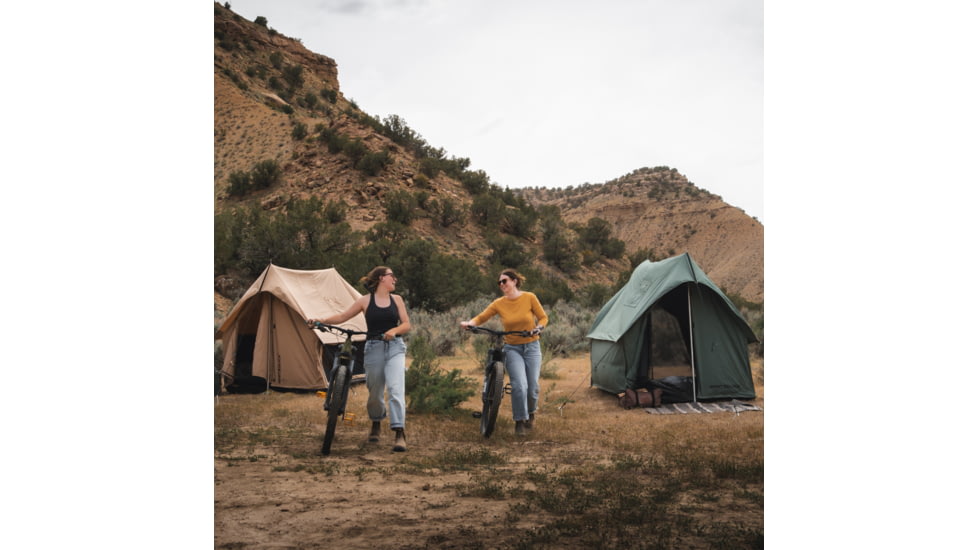 White Duck Rover Scout Tent w/ Jack Stove, Fire Water Repellent, Sandstone Beige, 6ftx8ft, WD-RBT-65