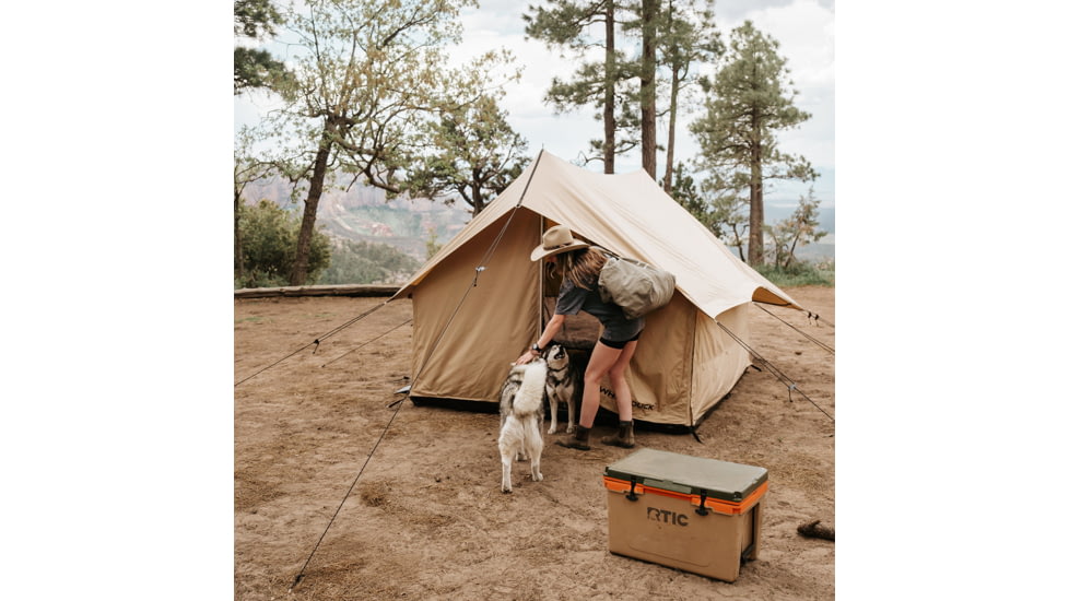 White Duck Rover Scout Tent w/ Jack Stove, Water Repellent, Sandstone Beige, 8ftx9ft, WD-RBT-37