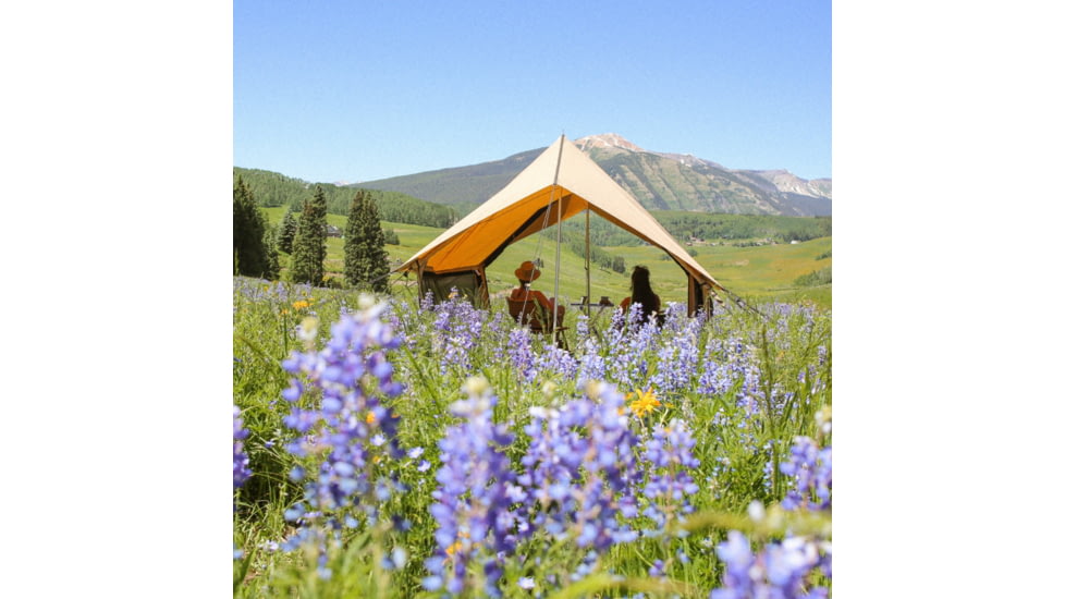 White Duck Rover Scout Tent w/ Jack Stove, Fire Water Repellent, Sandstone Beige, 8ftx9ft, WD-RBT-39